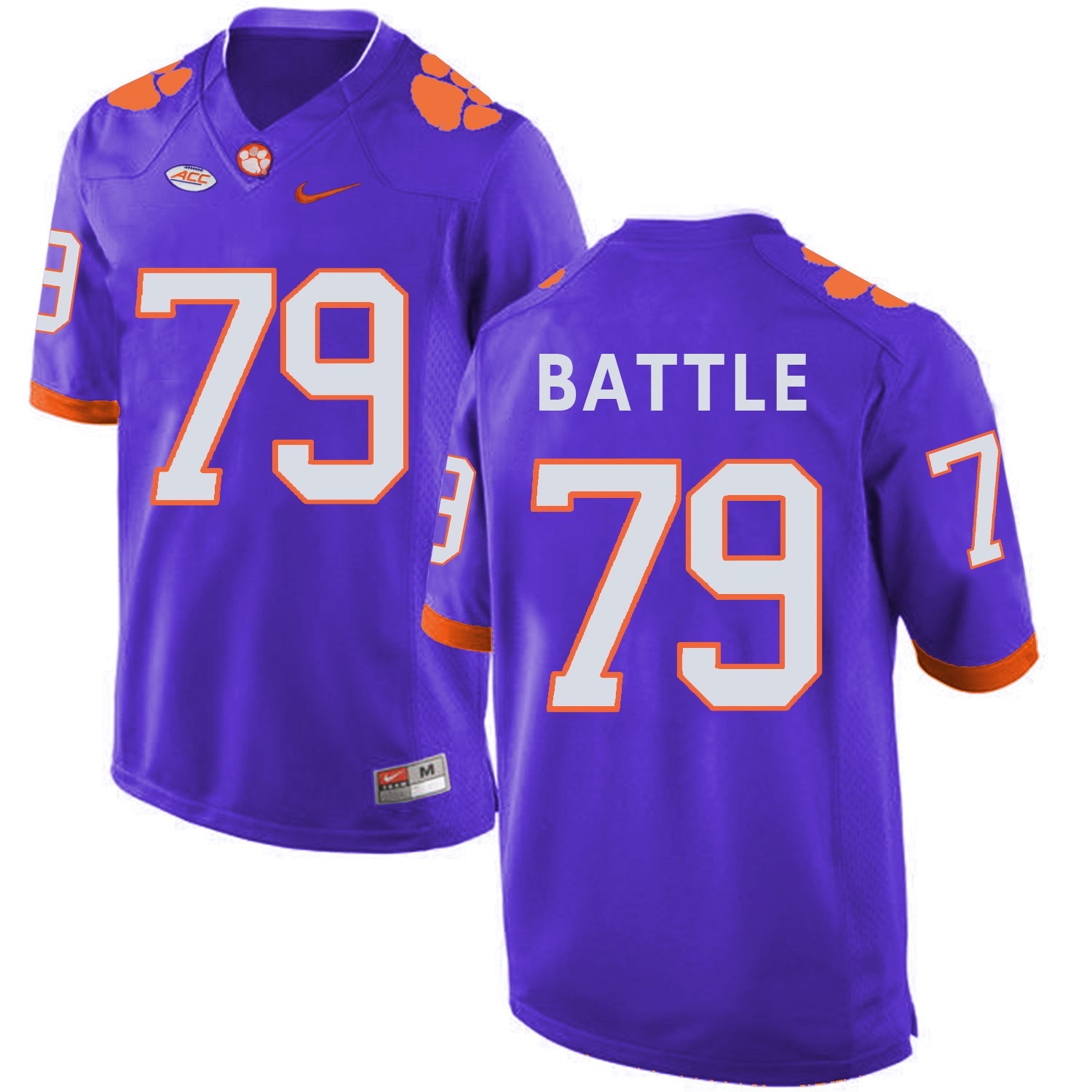 Isaiah Battle 79 Purple College Football Jersey football jersey product view 1