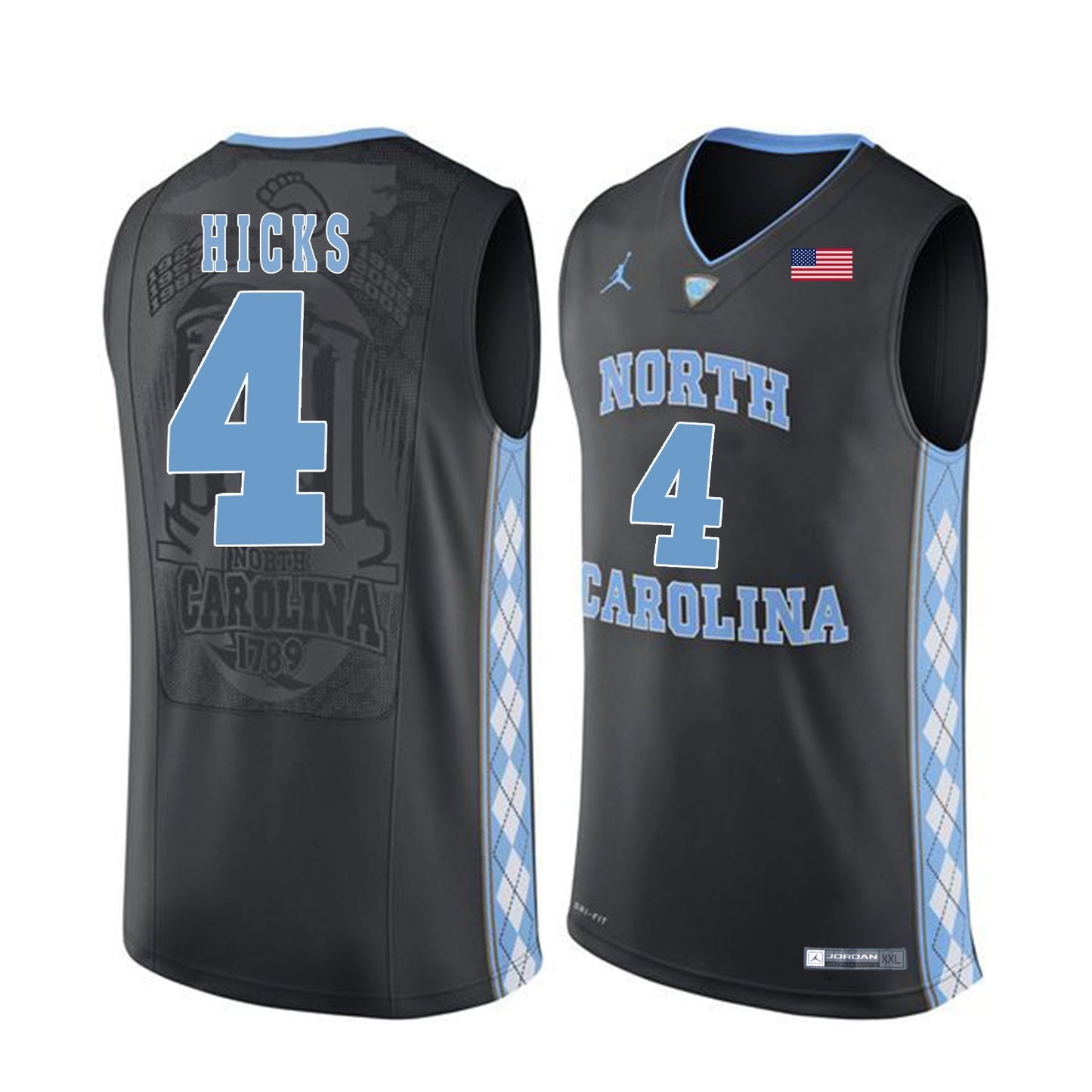 Isaiah Hicks 4 Black College Football Jersey football jersey product view 1