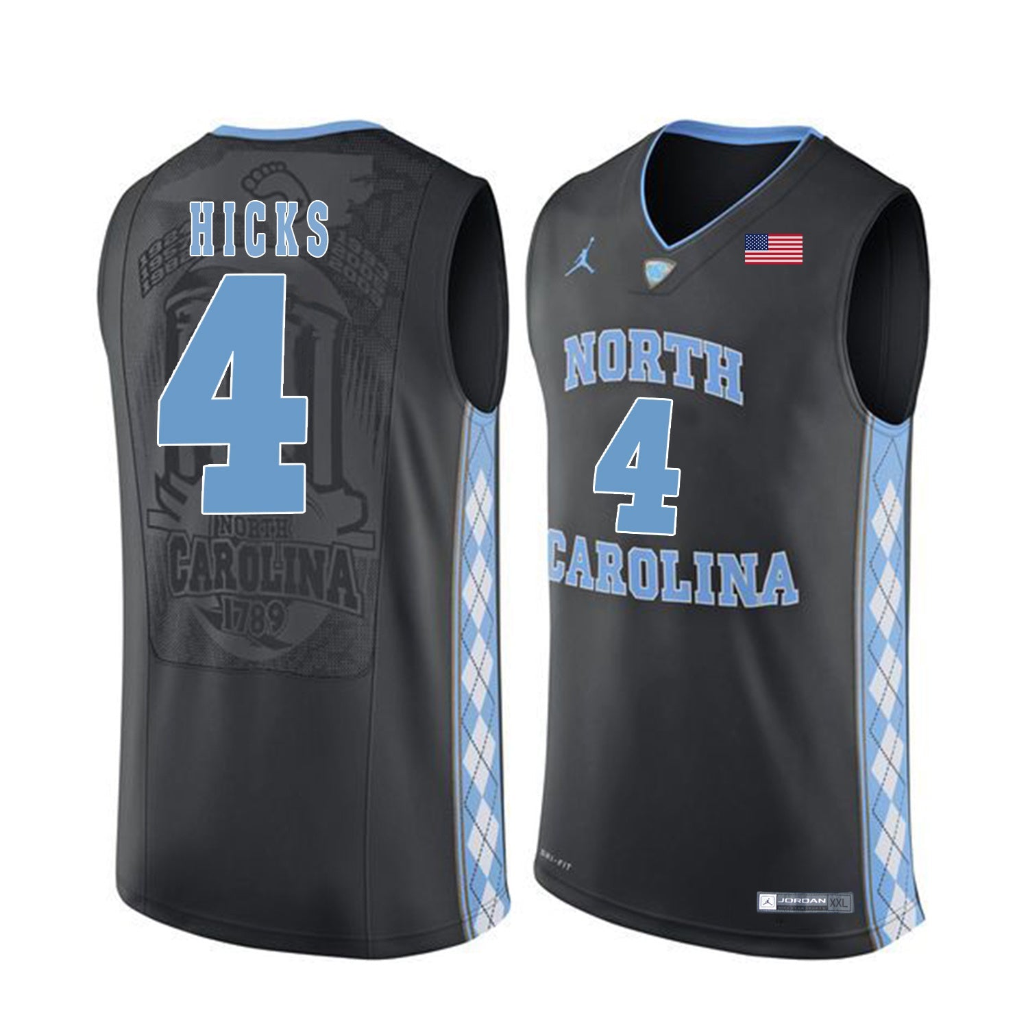 Isaiah Hicks 4 Black College Football Jersey football jersey product view 1
