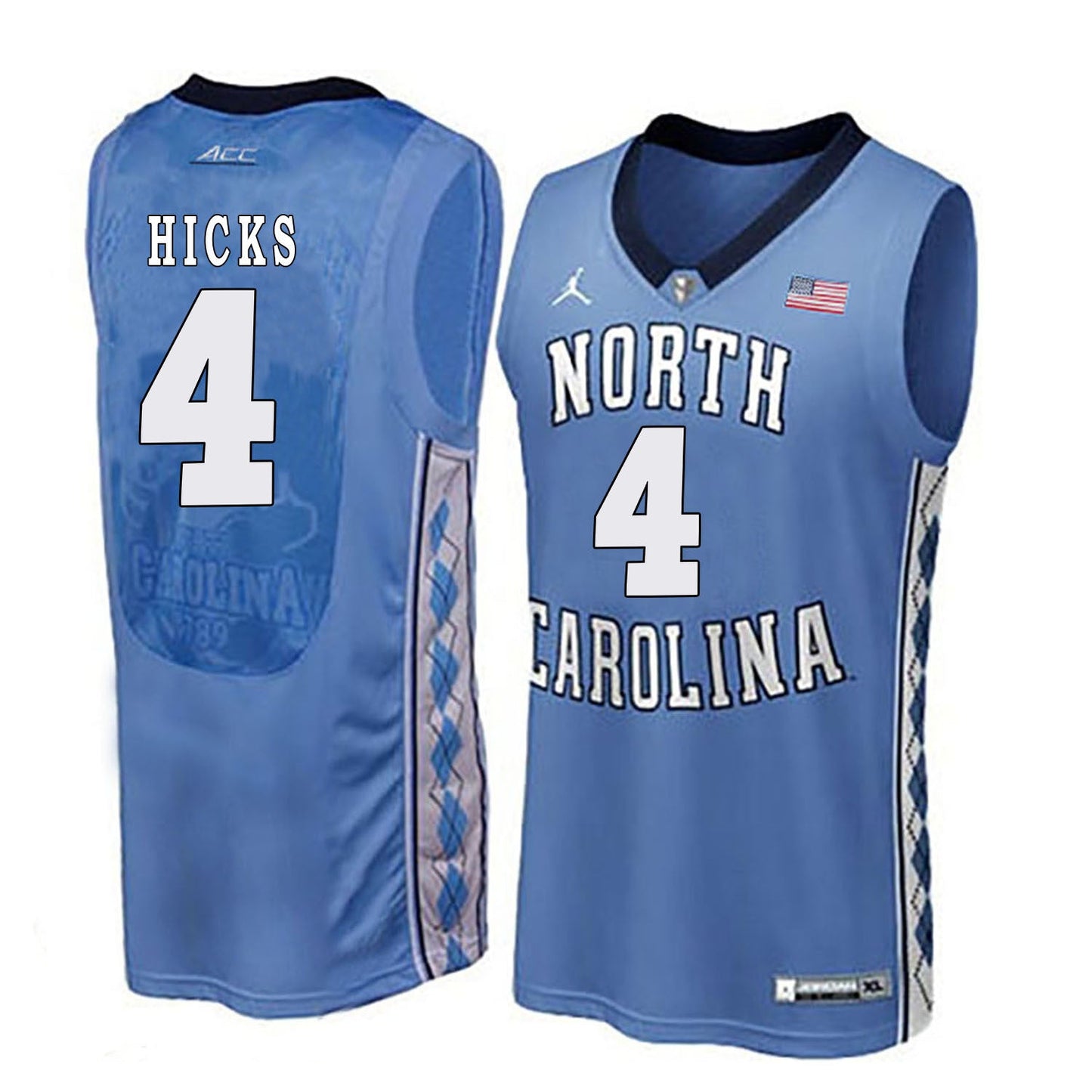 Isaiah Hicks 4 Blue College Football Jersey football jersey product view 1