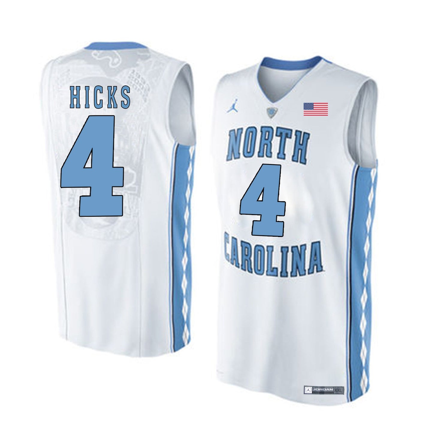 Isaiah Hicks 4 White College Football Jersey football jersey product view 1