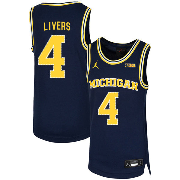 Isaiah Livers 4 Navy College Football Jersey football jersey product view 1