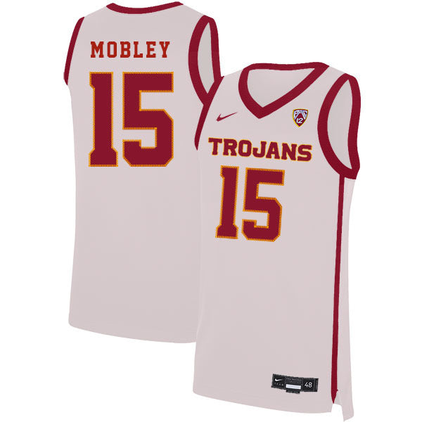 Isaiah Mobley 15 White College Football Jersey football jersey product view 1