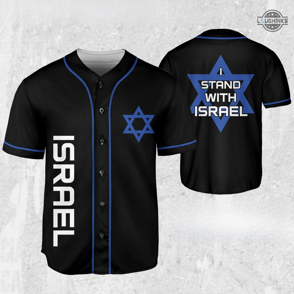 Israel Baseball Jersey All Over Printed I Stand With Isreal Shirt Support Isrealis Shirts Isreal Palestine War Hamas Gaza Full Printed Shirt Love Isreal Pray For Israel baseball jersey product view 1
