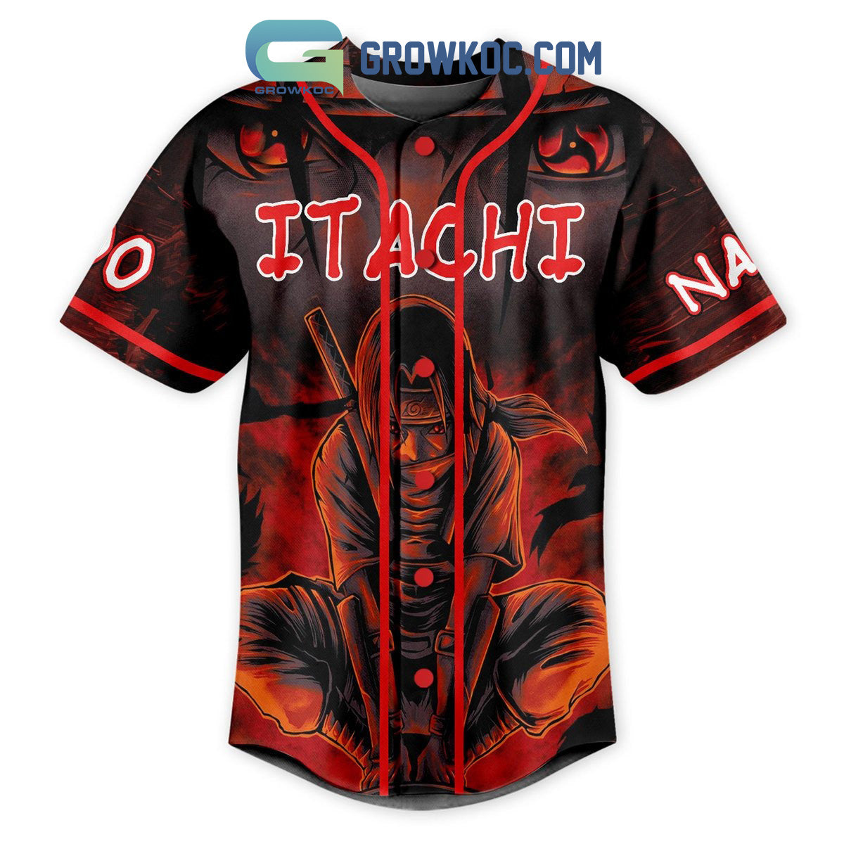 Itachi Any Technique Is Worthless Before My Eyes Personalized Baseball Jersey baseball jersey product view 2