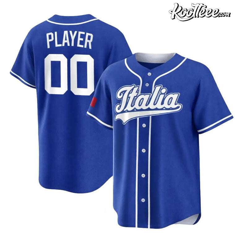 Italia Team Uniform Custom Name Number Baseball Jersey baseball jersey product view 1