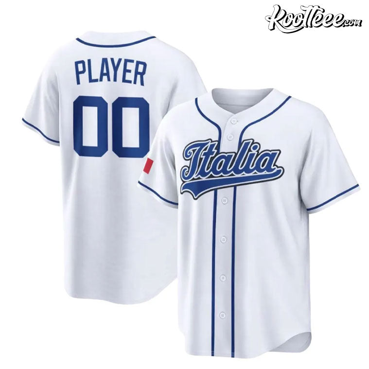 Italian Flag Team Uniform Custom Italia Baseball Jersey baseball jersey product view 3