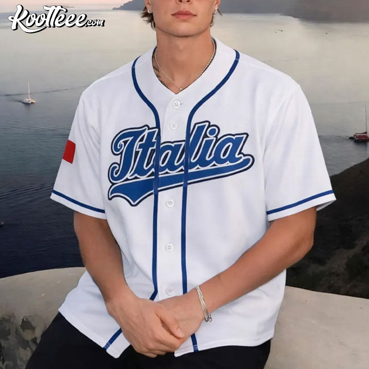 Italian Flag Team Uniform Custom Italia Baseball Jersey baseball jersey product view 1