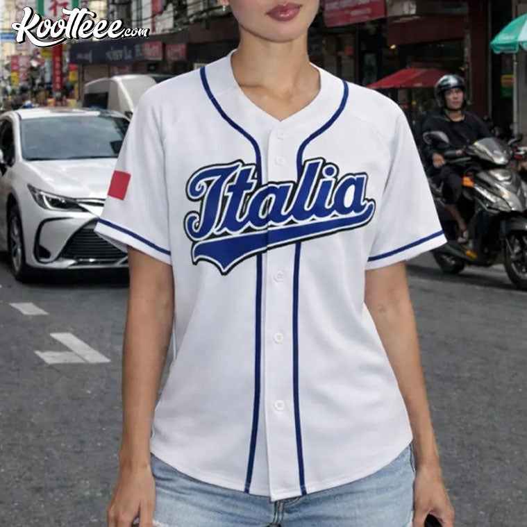 Italian Flag Team Uniform Custom Italia Baseball Jersey baseball jersey product view 2