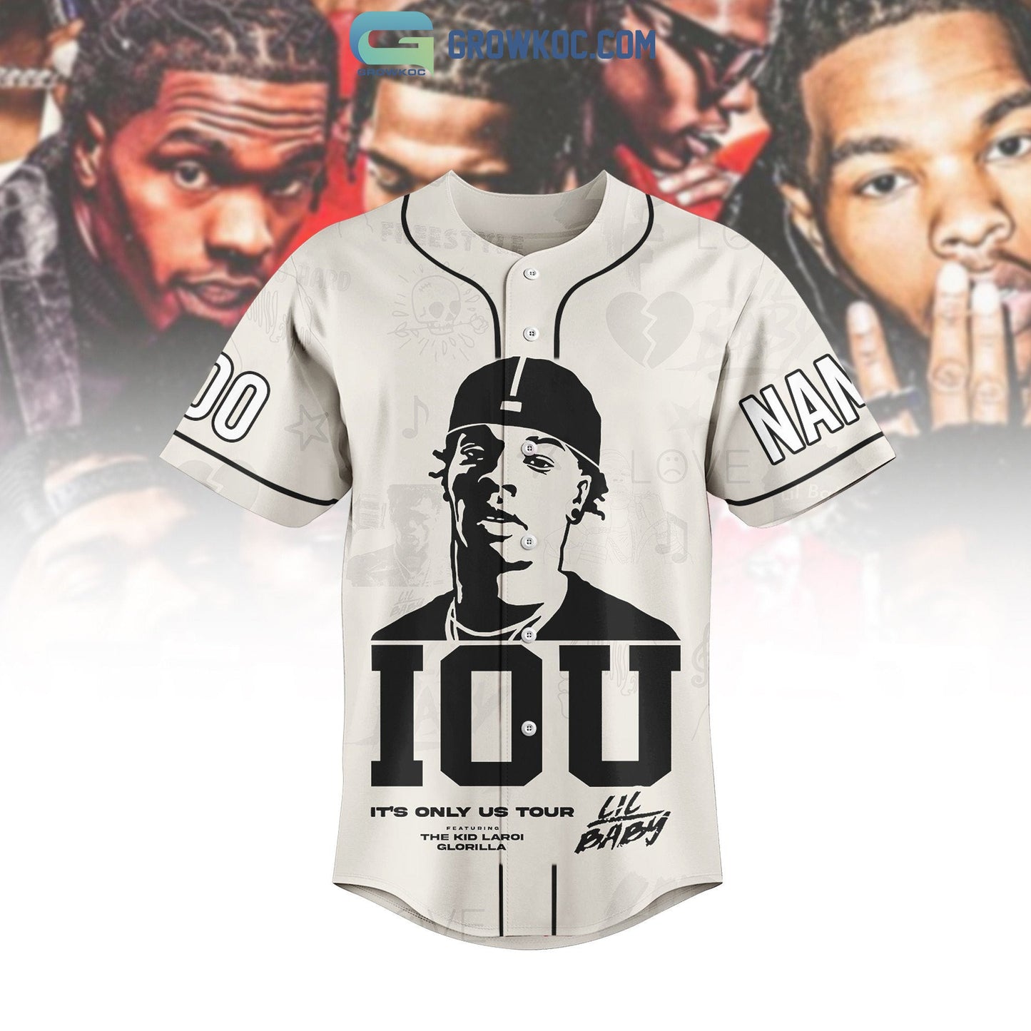 It’s Only Us Tour Lil Baby Personalized Baseball Jersey baseball jersey product view 2