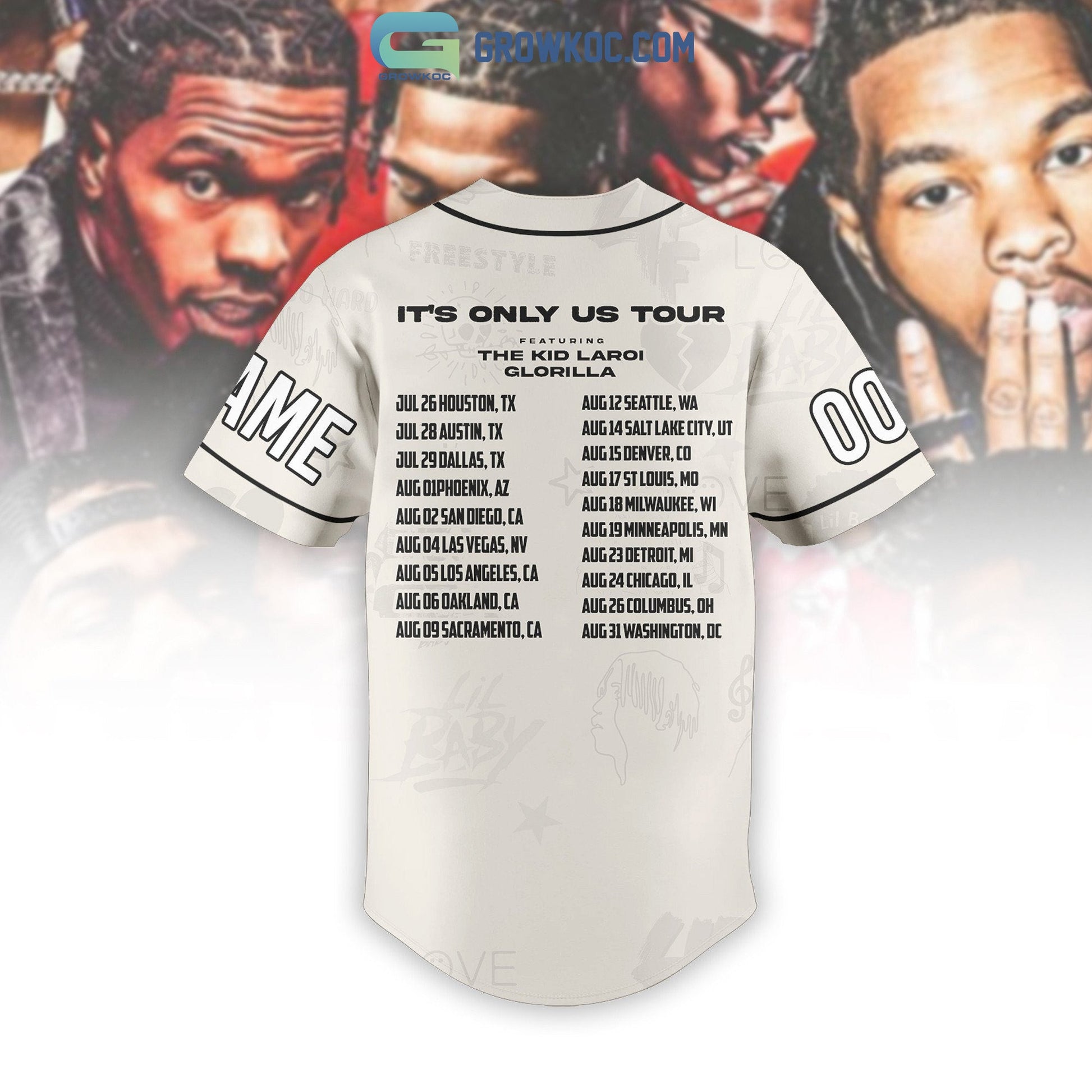 It’s Only Us Tour Lil Baby Personalized Baseball Jersey baseball jersey product view 3