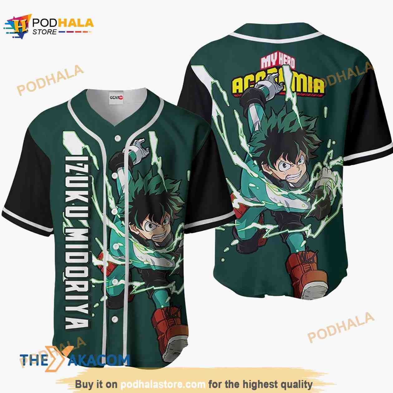 Izuku Midoriya My Hero Academia Anime 3D Baseball Jersey Shirt baseball jersey product view 1