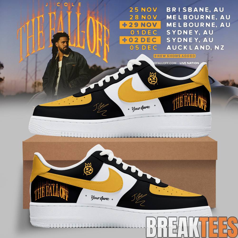 J. Cole The Fall-Off World Tour 2026 Custom Air Force 1 Shoes Unisex T-shirt, Sweatshirt, Hoodie, Long Sleeve Tee - T-Shirt, Sweatshirt, Hoodie