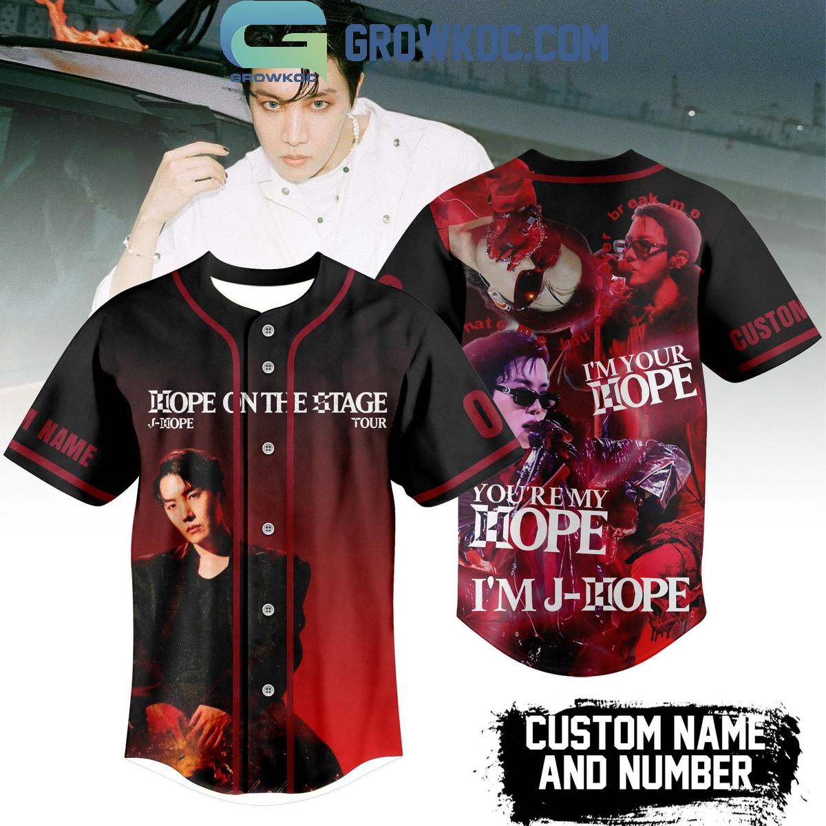 J Hope On The Stage Tour 2025 Personalized Baseball Jersey baseball jersey product view 1