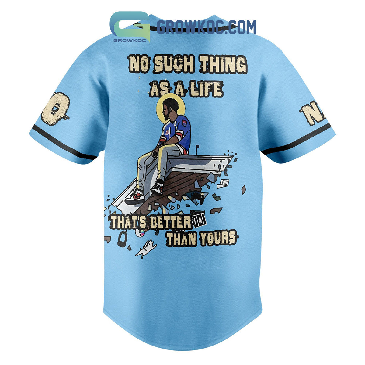 J. Cole No Life Is Better Than Yours Personalized Baseball Jersey baseball jersey product view 2