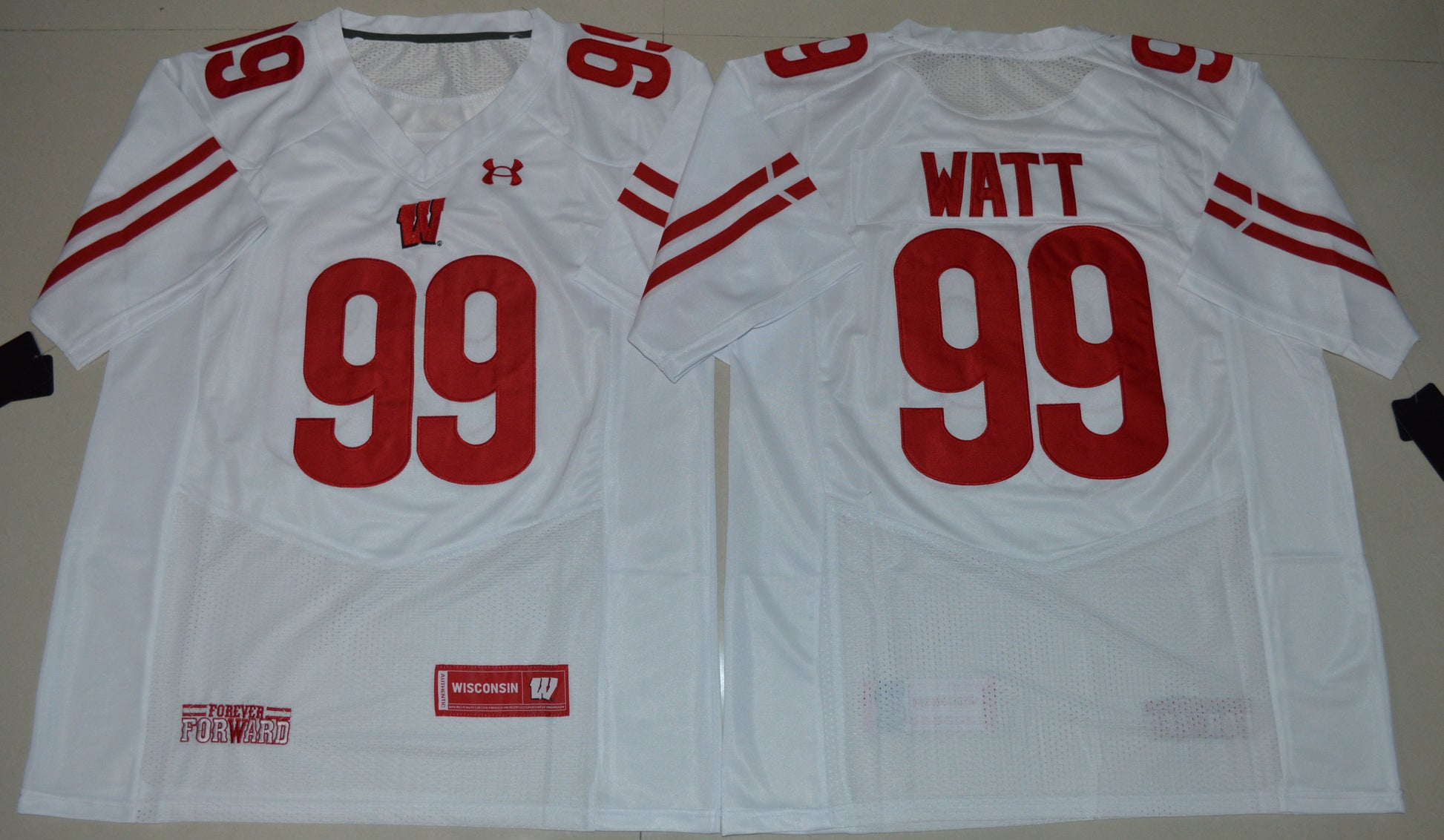 J.J Watt 99 White 2016 UA Edition College Football Jersey football jersey product view 1