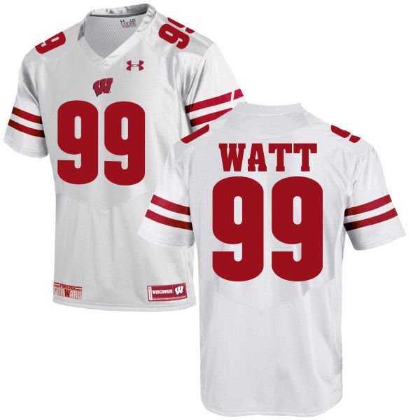 J.J Watt 99 White College Football Jersey football jersey product view 1