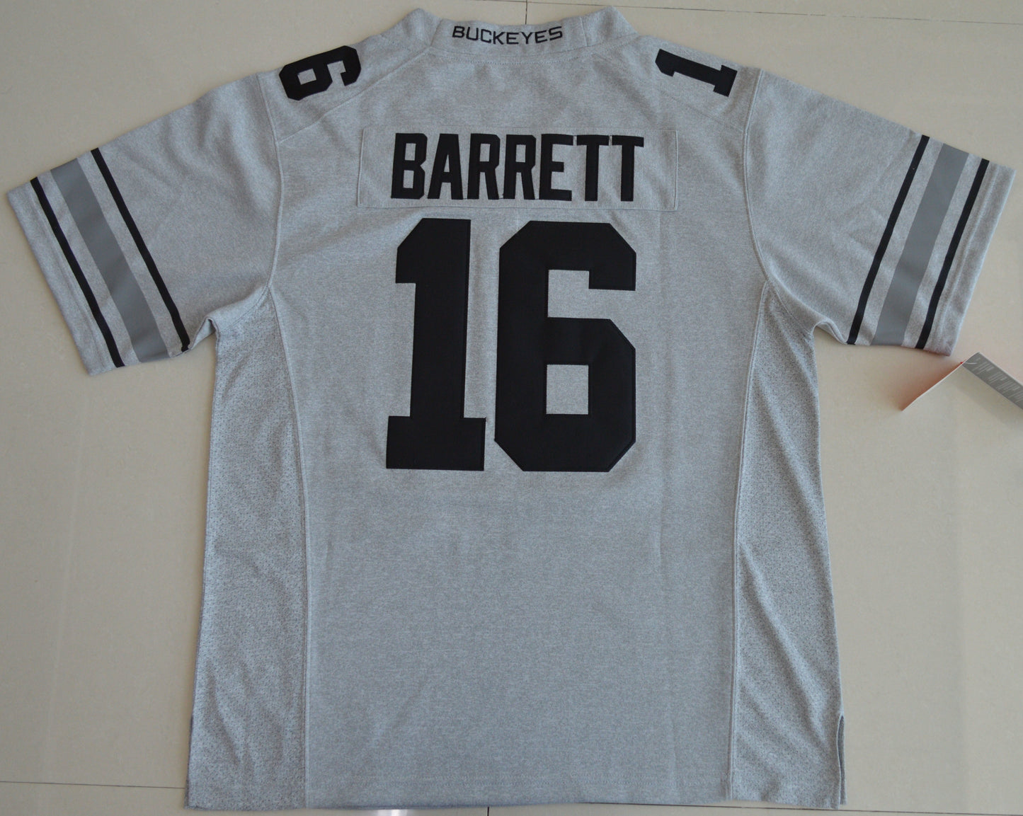 J.T. Barrett 16 Carbon Gray V2 College Football Jersey football jersey product view 1