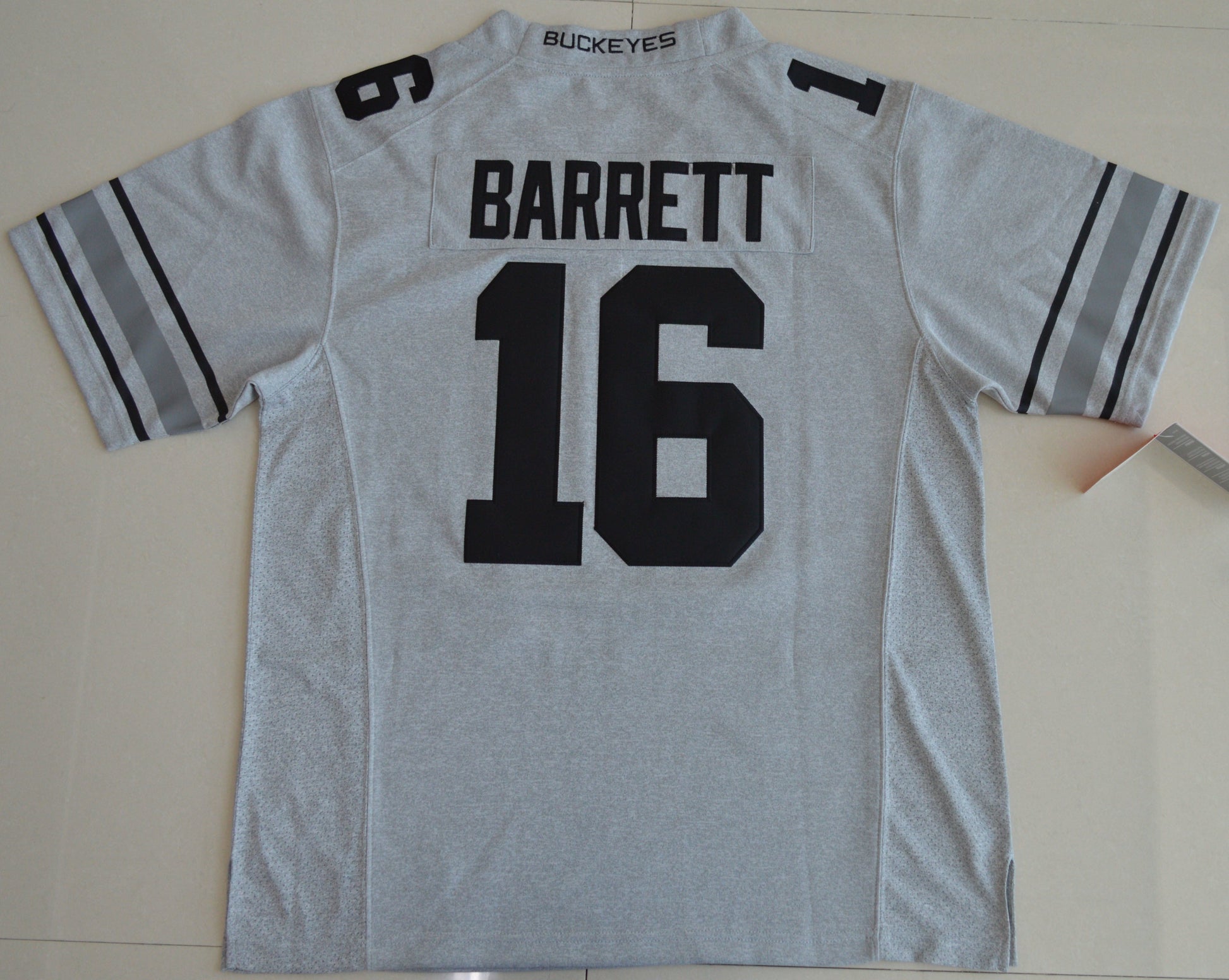 J.T. Barrett 16 Carbon Gray V2 College Football Jersey football jersey product view 1