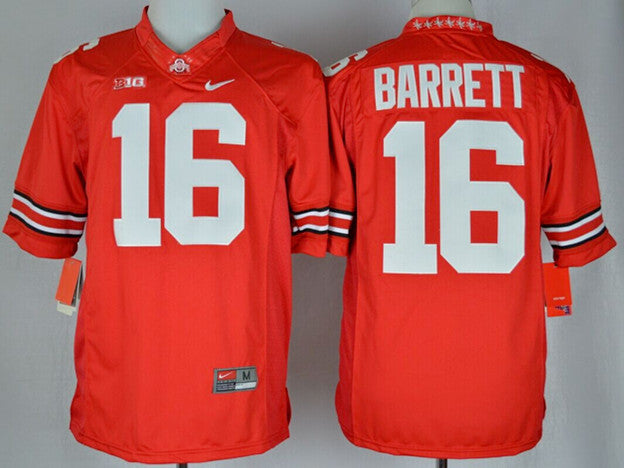 J.T. Barrett 16 red College Football Jersey football jersey product view 1