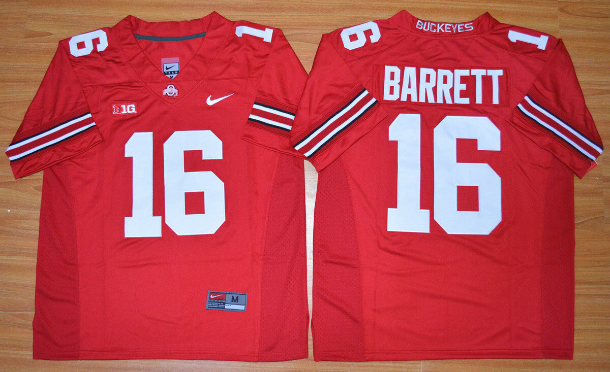 J.T. Barrett 16 red 2015 College Football Jersey football jersey product view 1