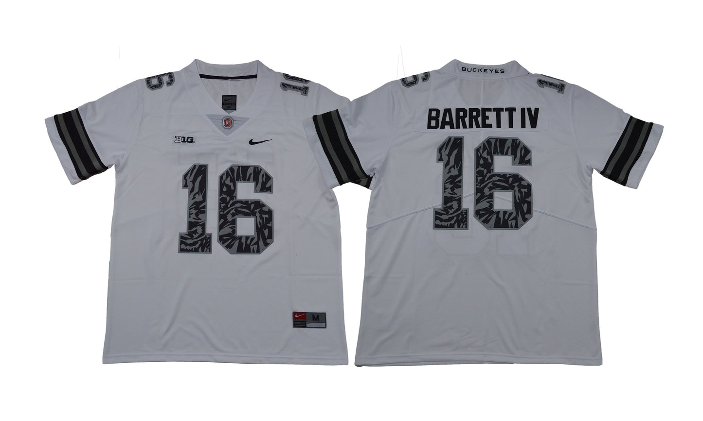 J.T Barrett IV #16 17 White jpg College Football Jersey football jersey product view 1