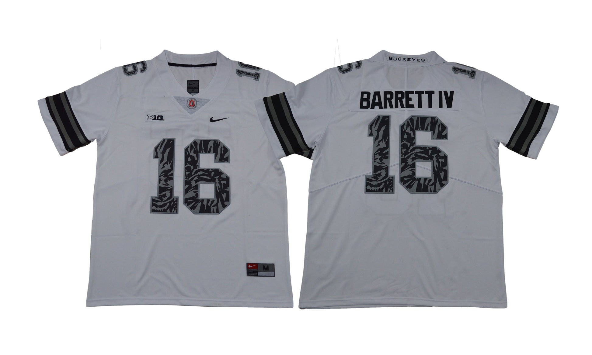 J.T Barrett IV #16 17 White jpg College Football Jersey football jersey product view 1