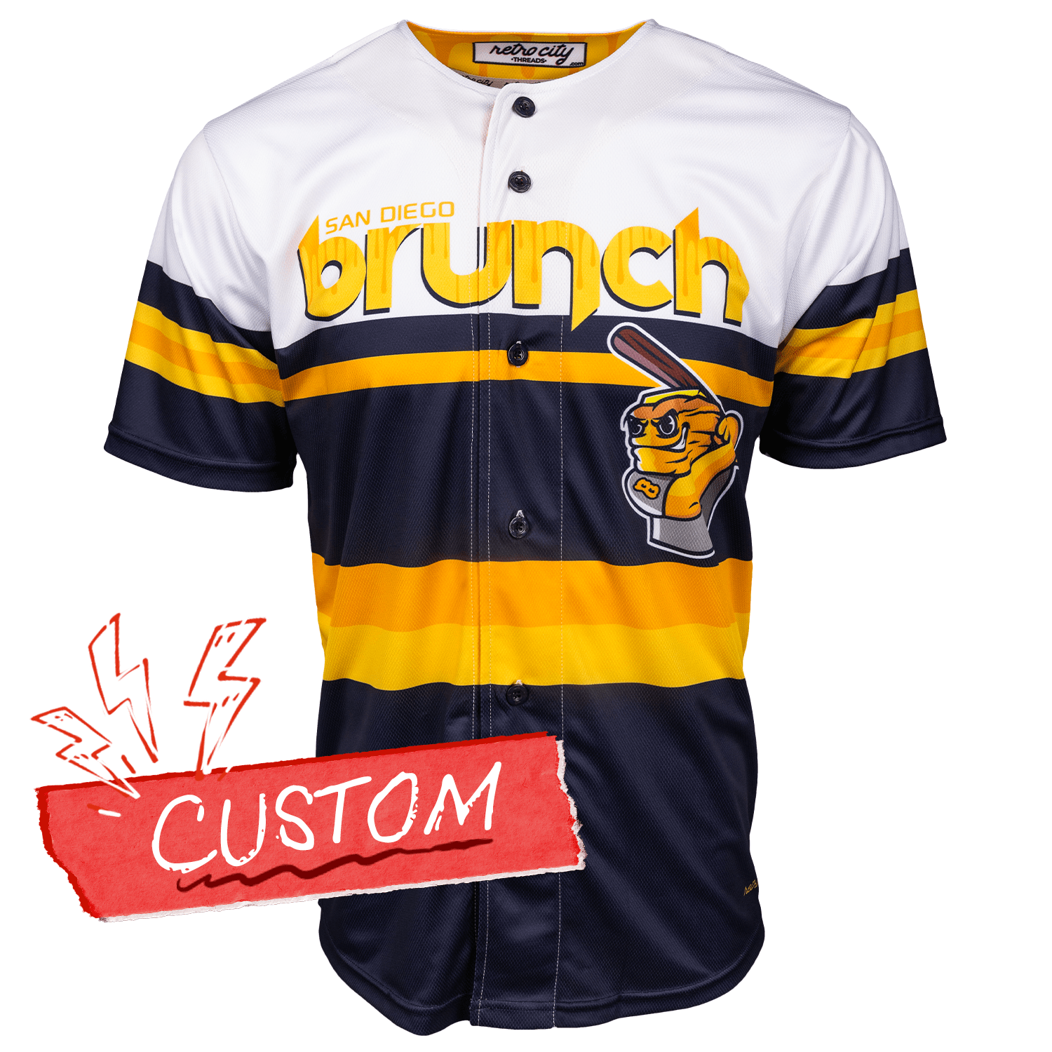 San Diego Brunch Seamhead Baseball League Jersey (Away) *CUSTOM* baseball jersey product view 1