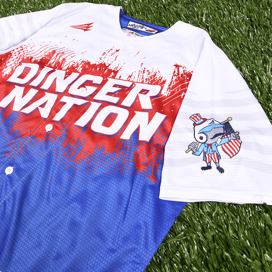 Dinger Nation Lifestyle Baseball Jersey *CUSTOM* baseball jersey product view 5