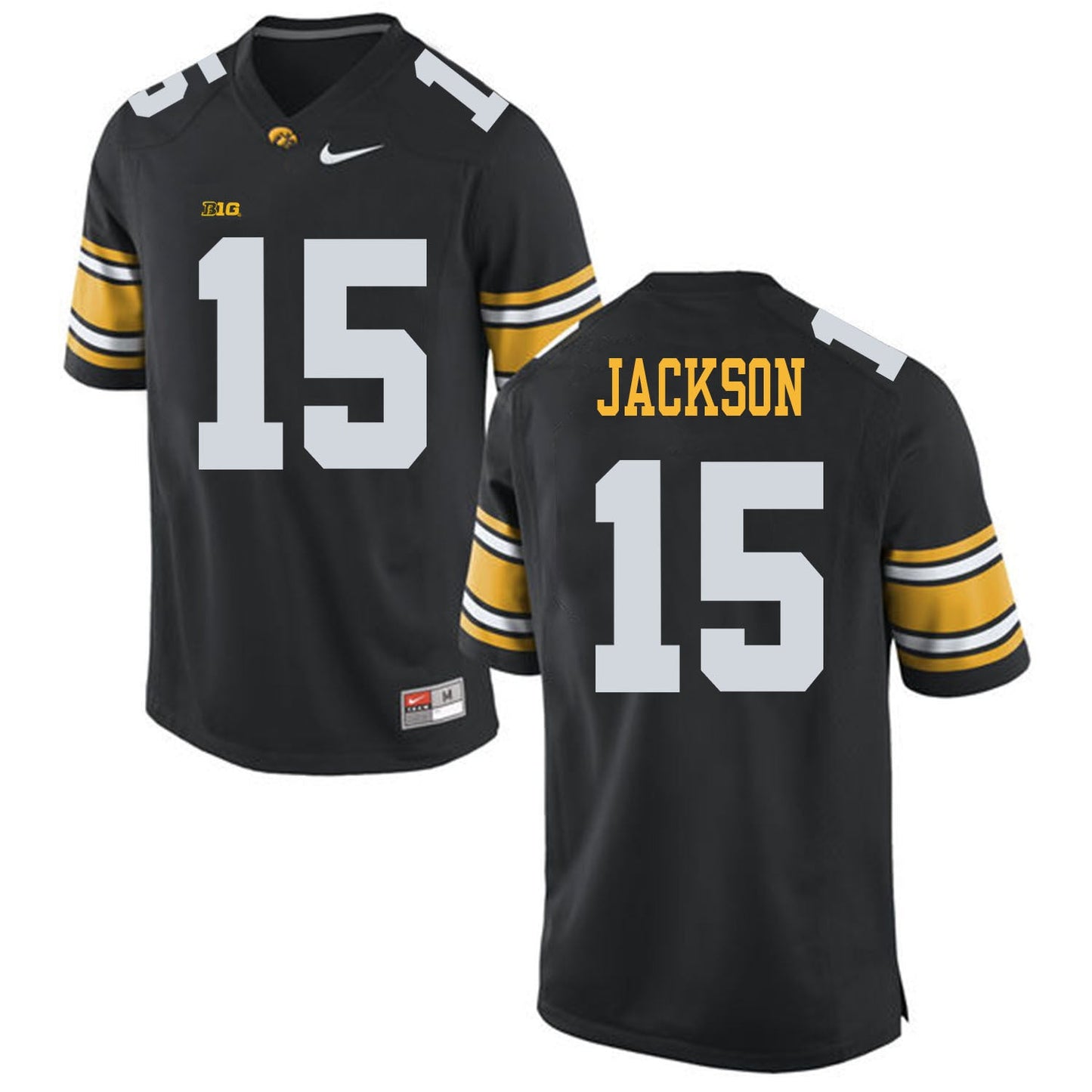 JACKSON 15 Black College Football Jersey football jersey product view 1
