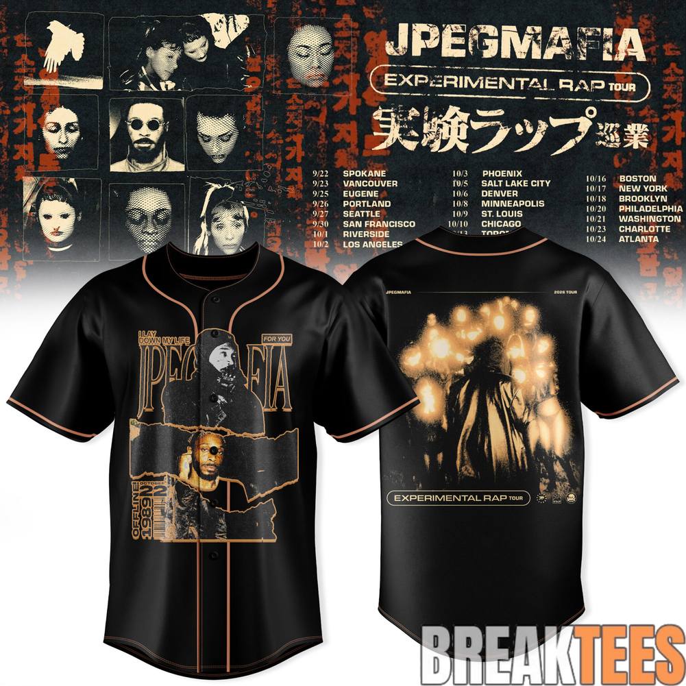 JPEGMAFIA Experimental Rap Tour 2026 Jersey Unisex T-shirt, Sweatshirt, Hoodie, Long Sleeve Tee - T-Shirt, Sweatshirt, Hoodie