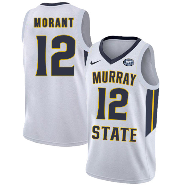Ja Morant 12 White College Football Jersey football jersey product view 1