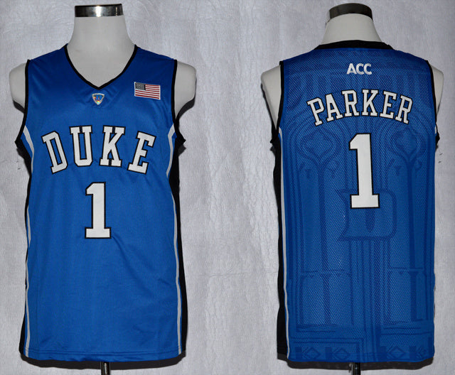 Jabari Parker #1 Duke Blue College Football Jersey football jersey product view 1