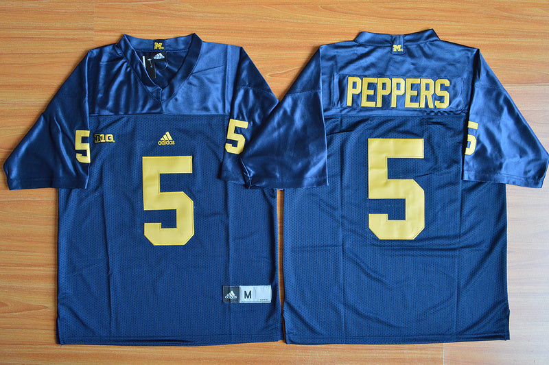 Jabrill Peppers 5 Blue College Football Jersey football jersey product view 1