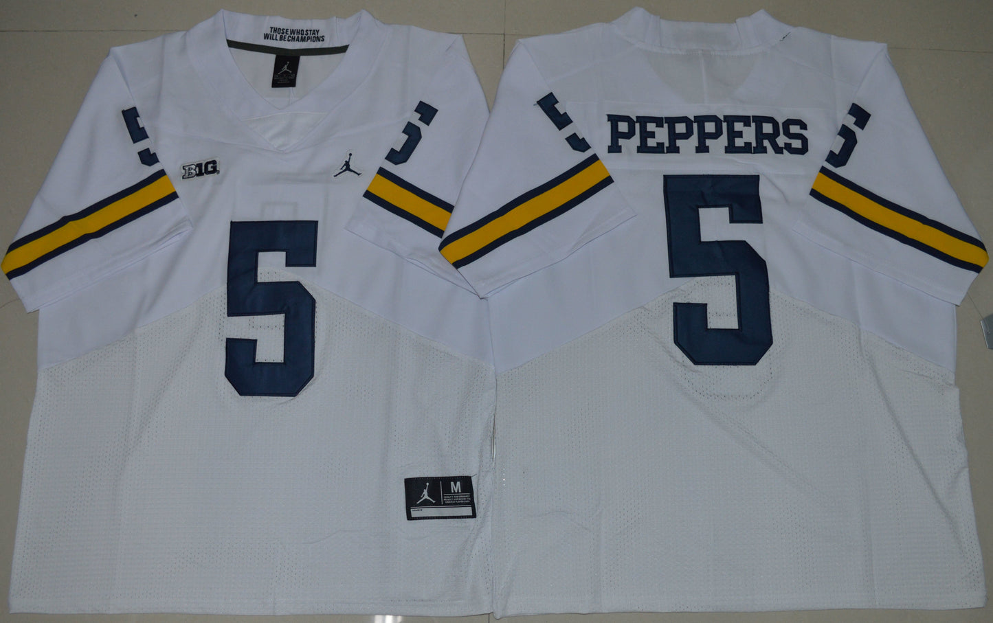 Jabrill Peppers 5 Elite Edition White College Football Jersey football jersey product view 1