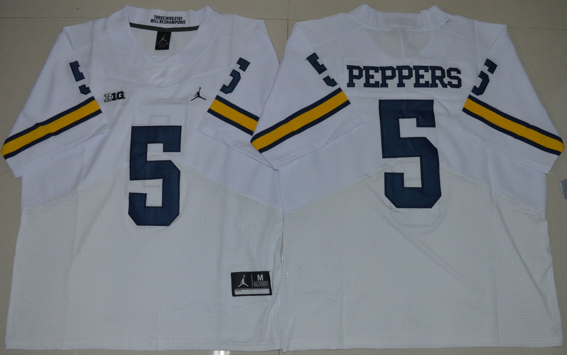 Jabrill Peppers 5 Elite Edition White College Football Jersey football jersey product view 1