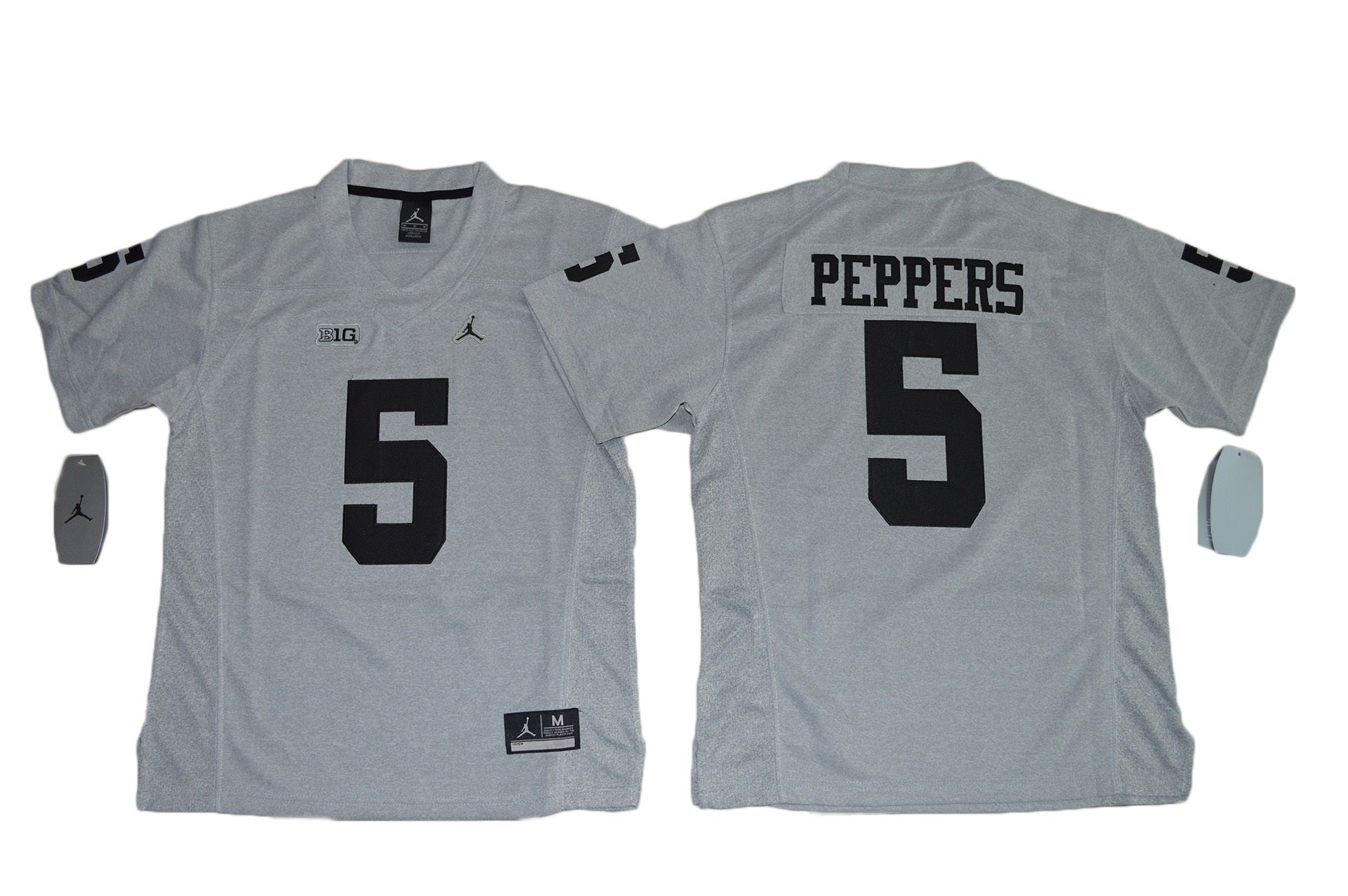 Jabrill Peppers 5 Youth Carbon Gray V2 College Football Jersey football jersey product view 1