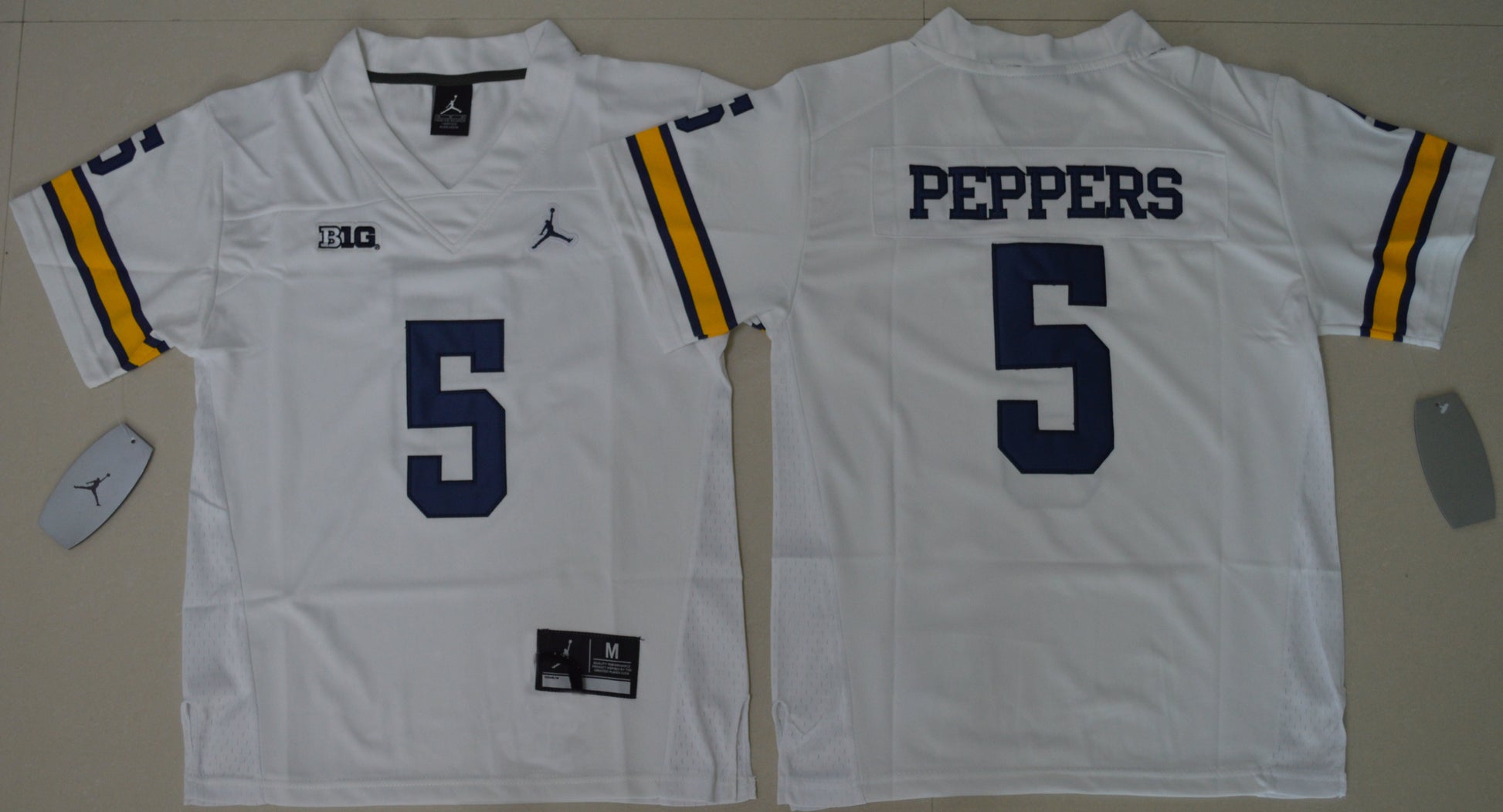 Jabrill Peppers 5 Youth White College Football Jersey football jersey product view 1
