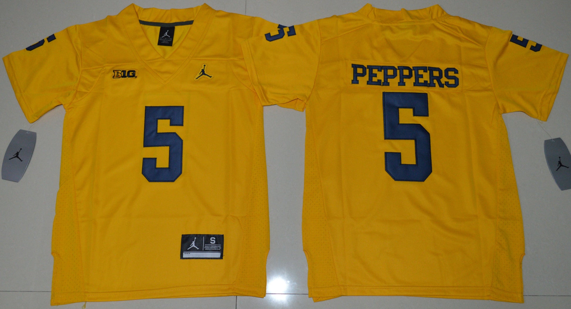 Jabrill Peppers 5 Youth Yellow College Football Jersey football jersey product view 1