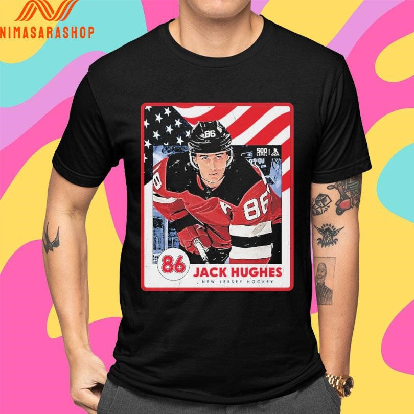 Jack Hughes New Jersey Hockey Usa Card 2026 Shirts hockey jersey product view 4