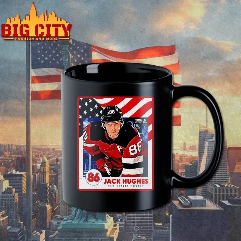 Jack Hughes New Jersey USA Card t-shirt sports jersey product view 3