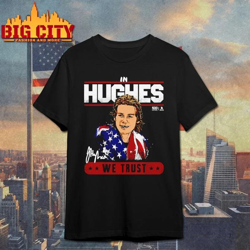 Jack Hughes New Jersey USA Trust Signature T-shirt sports jersey product view 1