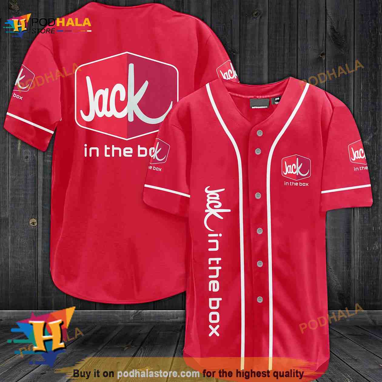 Jack In The Box 3D Baseball Jersey baseball jersey product view 1