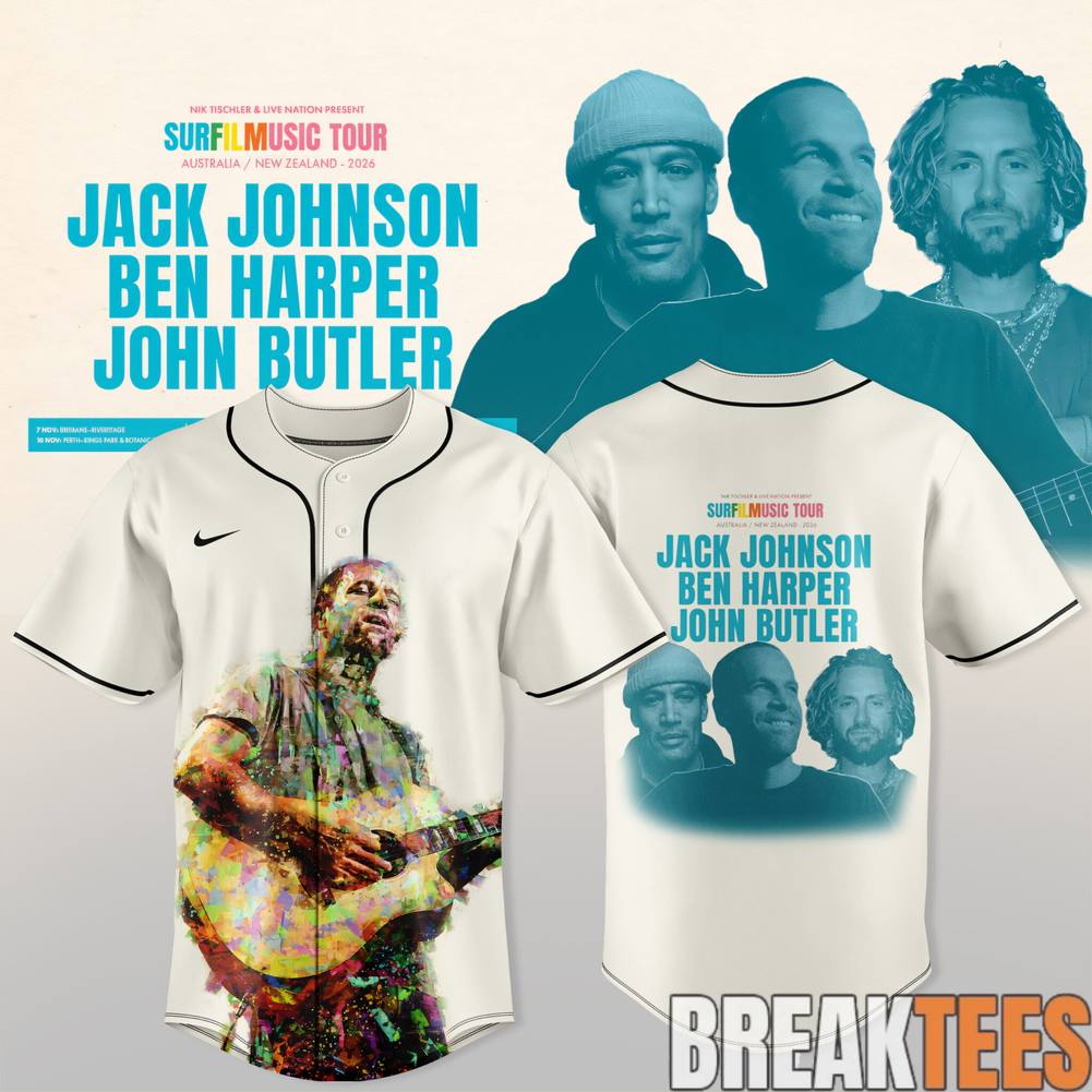 Jack Johnson SURFILMUSIC Tour 2026 Jersey Unisex T-shirt, Sweatshirt, Hoodie, Long Sleeve Tee - T-Shirt, Sweatshirt, Hoodie
