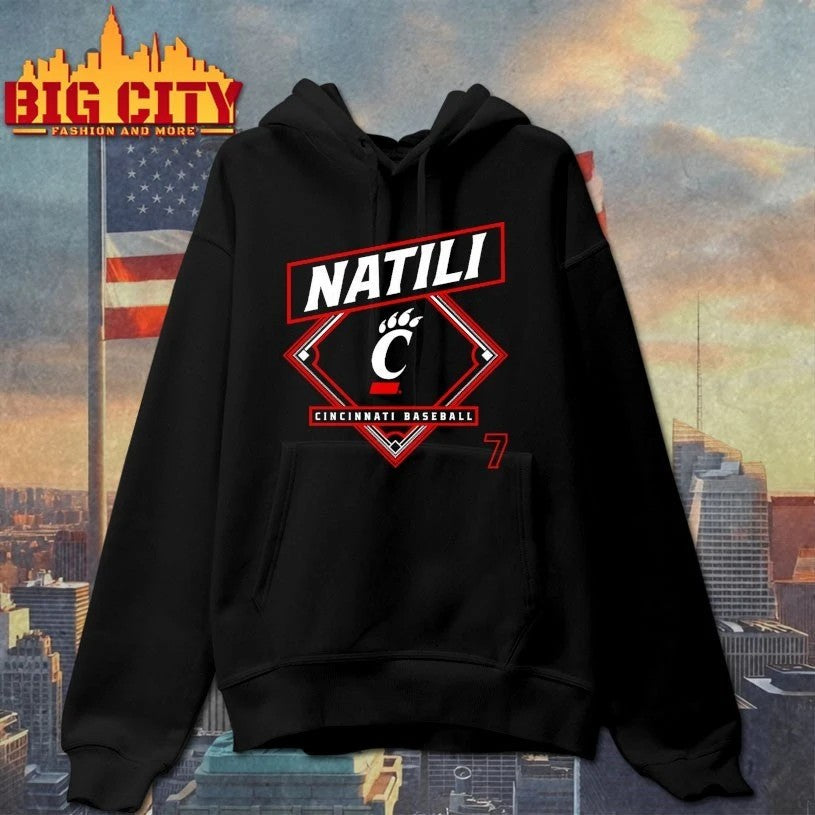 Jack Natili Cincinnati Bearcats Baseball - Adult & Kids T-Shirts, Sweatshirts & Hoodies apparel design preview 2