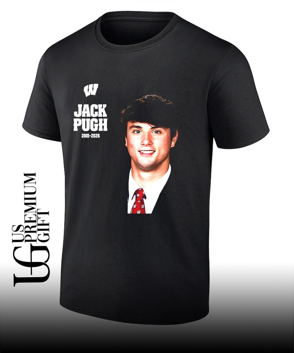 Jack Pugh 2001-2026 Wisconsin Badgers Football shirt Unisex T-shirt, Sweatshirt, Hoodie, Long Sleeve Tee - T-Shirt, Sweatshirt, Hoodie