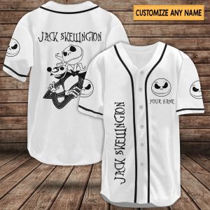 Jack Skellington Baseball Jersey Shirt, Baseball Jersey Shirt, Nightmare Before Christmas Baseball Jersey baseball jersey product view 1