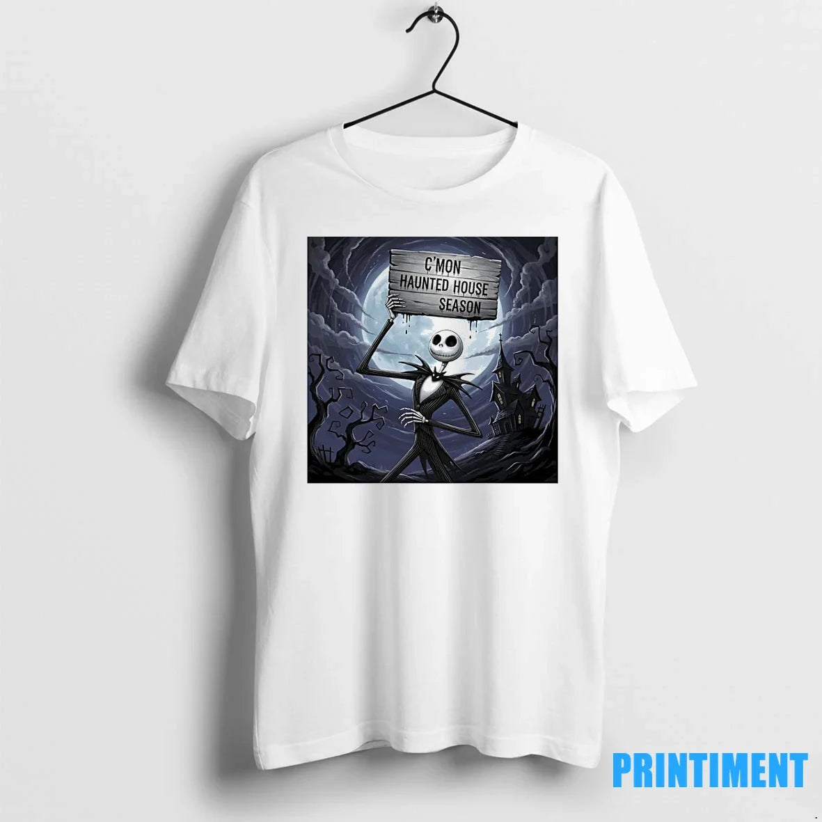Jack Skellington Cmon Haunted House Season Halloween Tshirts Sweater Unisex T-shirt, Sweatshirt, Hoodie, Long Sleeve Tee - T-Shirt, Sweatshirt, Hoodie