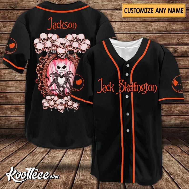 Jack Skellington Personalized Baseball Jersey baseball jersey product view 1