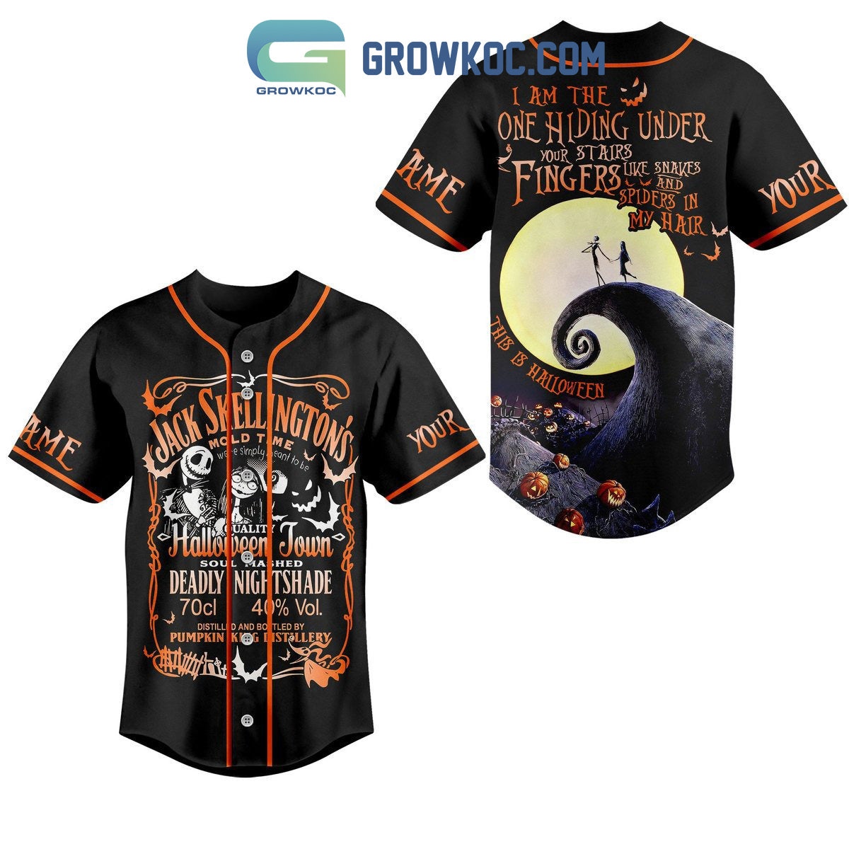Jack Skellington’s This Is Halloween Personalized Baseball Jersey baseball jersey product view 1